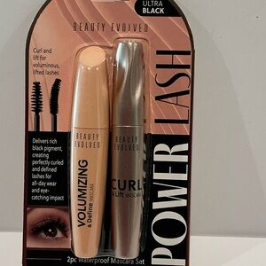 Beauty Evolved Ultra Black Volumizing and Curling Power Lash Duo Pack.